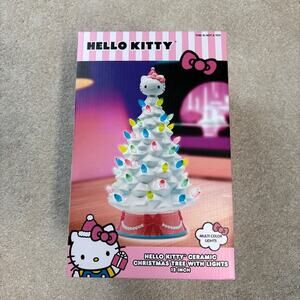 NIB Sanrio Hello Kitty Colorful 12" Ceramic Christmas Tree with Lights